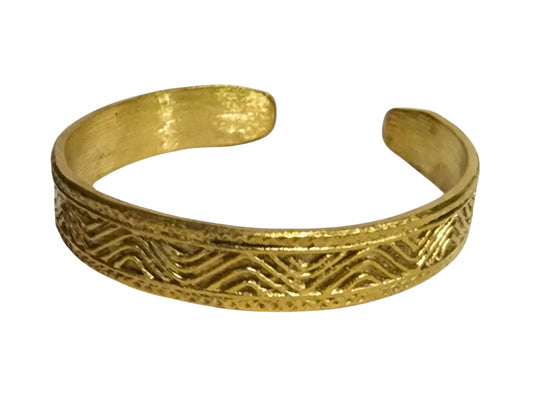 Brass bangle t'boli wave design